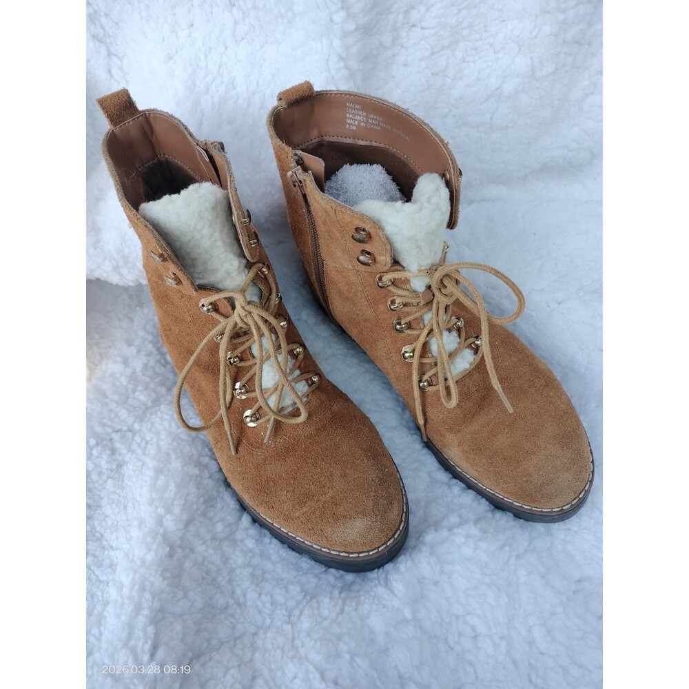 Crown & Ivy Women Naomi Hiker Boot High Laced Brown Size 8.5